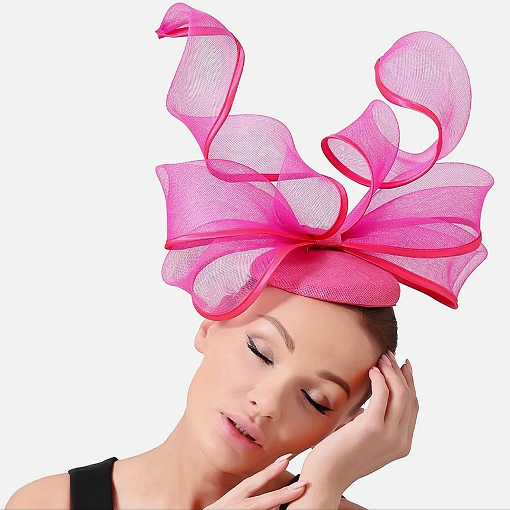 Pretty Fuschia Ribbon Sculpted Fascinator